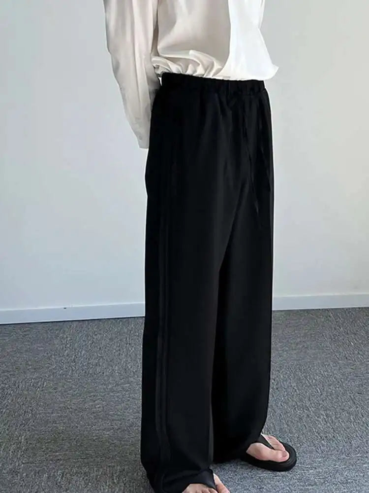 High Elastic Waist Gray Brief Long Wide Leg Pants New Loose Fit Trousers Women Fashion Tide Spring Autumn 2025 1DF1148