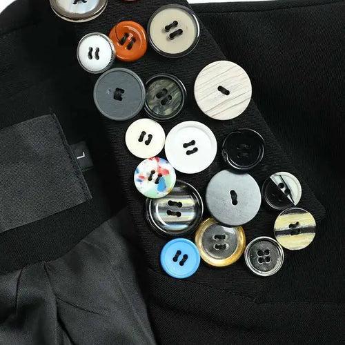 Load image into Gallery viewer, Women Black Colorful Button Big Size Blazer New Lapel Long Sleeve Loose Fit Jacket Fashion Spring Autumn 2025 1DF3113
