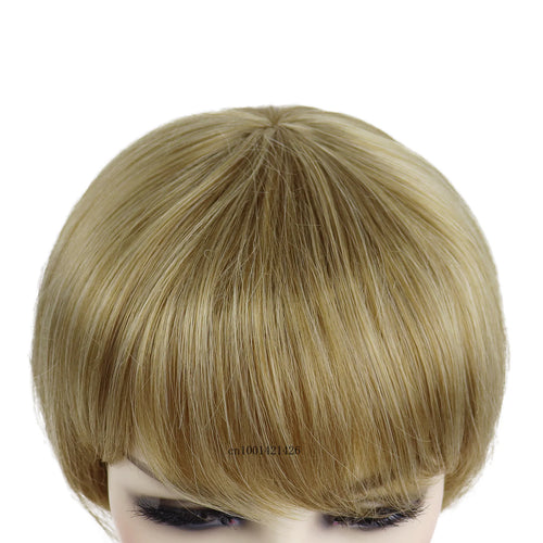 Load image into Gallery viewer, Syntheitc Blonde Wig Female Short Bob Wig with Bangs Natural Hairstyles Mix Blonde Highlights Colored Wigs for Women Daily Wear
