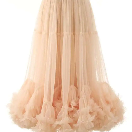 Load image into Gallery viewer, High Elastic Waist Apricot Purple Mesh Shaped Elegant Half-body Skirt Women Fashion Tide New Spring Autumn 2025 1DF8101
