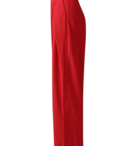 High Waist Red Brief Pleated Long Wide Leg Elegant Pants New Trousers Women Fashion Tide Spring Autumn 2025 30A1697
