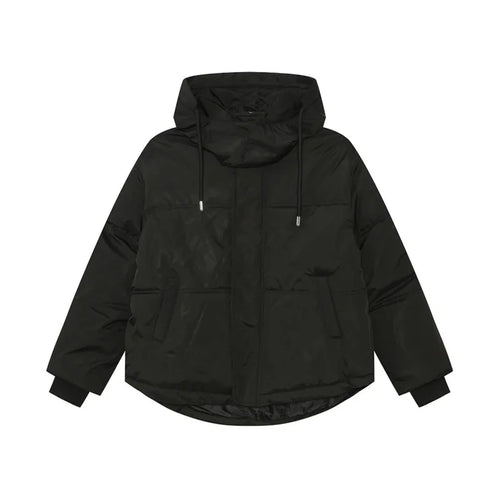 Load image into Gallery viewer, Simple Men&#39;s Padded Jackets Hooded Drawstring Solid Color Warm Short Parkas Korean Casual Male Thckened Coats Tide 9C9343
