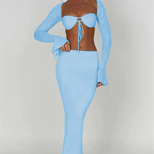 Load image into Gallery viewer, Thickened Fabric Sexy Maxi Skirt Women 2023 Autumn Winter New Solid High Waist Skinny Club Party Long Skirt Elegant
