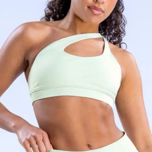 Load image into Gallery viewer, Pad Impact Asymmetric Sports Bra for Women One Shoulder Padded Yoga Top Bra Hollow Out Sexy Gym Bra Openback Workout Tops
