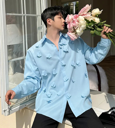 Men's Long Sleeve Shirts New Spirng Korean Turn-down Collar Loose Design Single Breasted Niche Causal Male Shirt 9W1605