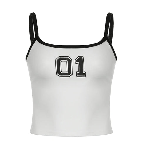 Load image into Gallery viewer, Casual Fitness Strap Stitching Summer Camisole Crop Tops Cute Digital Print Sporty Chic Basic Women&#39;s Top Mini Tanks
