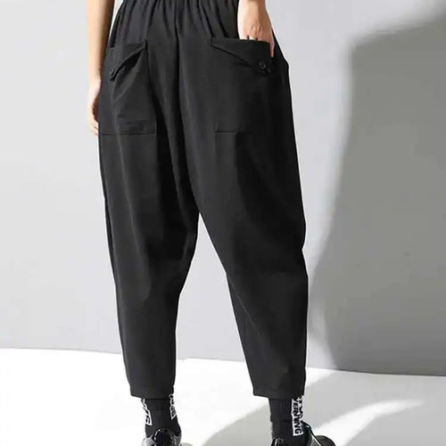 Load image into Gallery viewer, High Elastic Waist Black Pockets Casual Harem Pants New Loose Fit Trousers Women Fashion Tide Spring Autumn 2025 1DF4686

