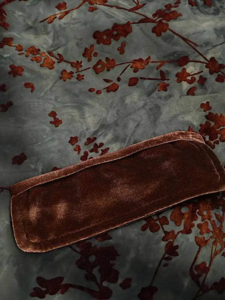 Women Green Flocking Bandage Big Size Vintage Blazer New Lapel Long Sleeve Jacket Fashion Tide Spring Autumn 2025 CPG1129