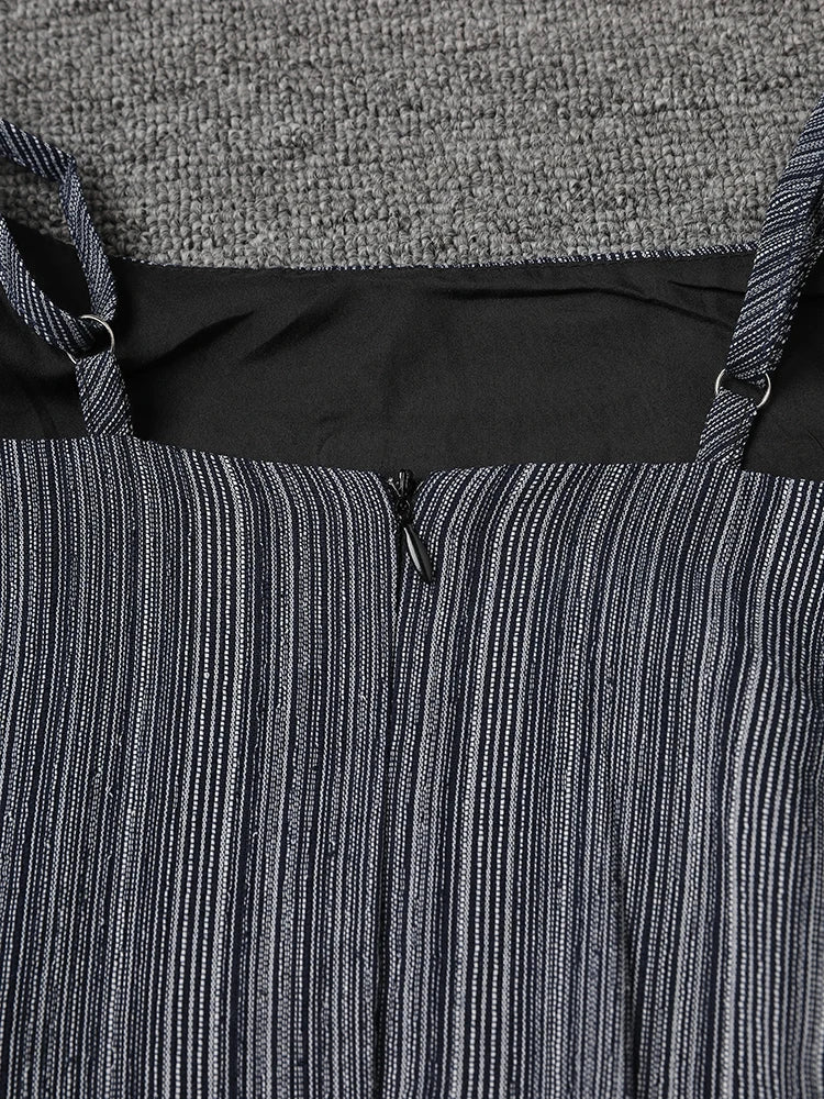 Women White Belted Elegant Spaghetti Strap Mini Dress New Round Neck Sleeveless Fashion Tide Spring Summer 2025 CPG3145