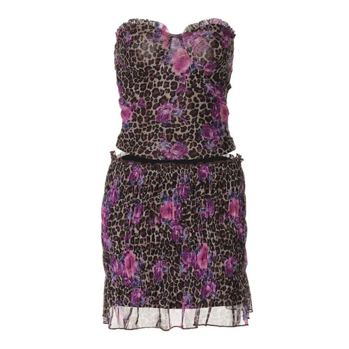 Load image into Gallery viewer, Leopard Print Sexy Skirt Two Piece Sets Women Off-shoulder Crop Tops And Mini Skirt Female Summer Beach 2 Piece Set
