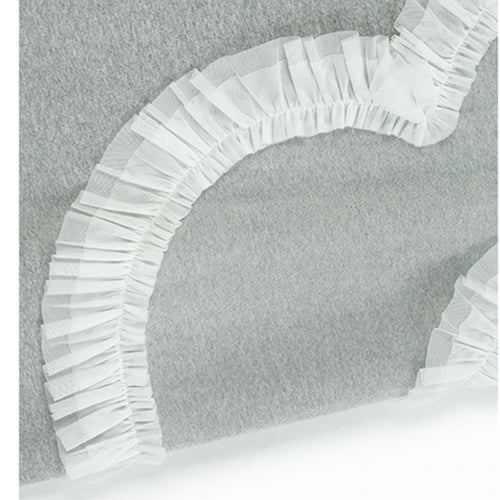 Load image into Gallery viewer, Women Gray Mesh Ruffles Big Size Mini T-shirt Dress New Round Neck Short Sleeve Fashion Tide Spring Summer 2025 1DH9812
