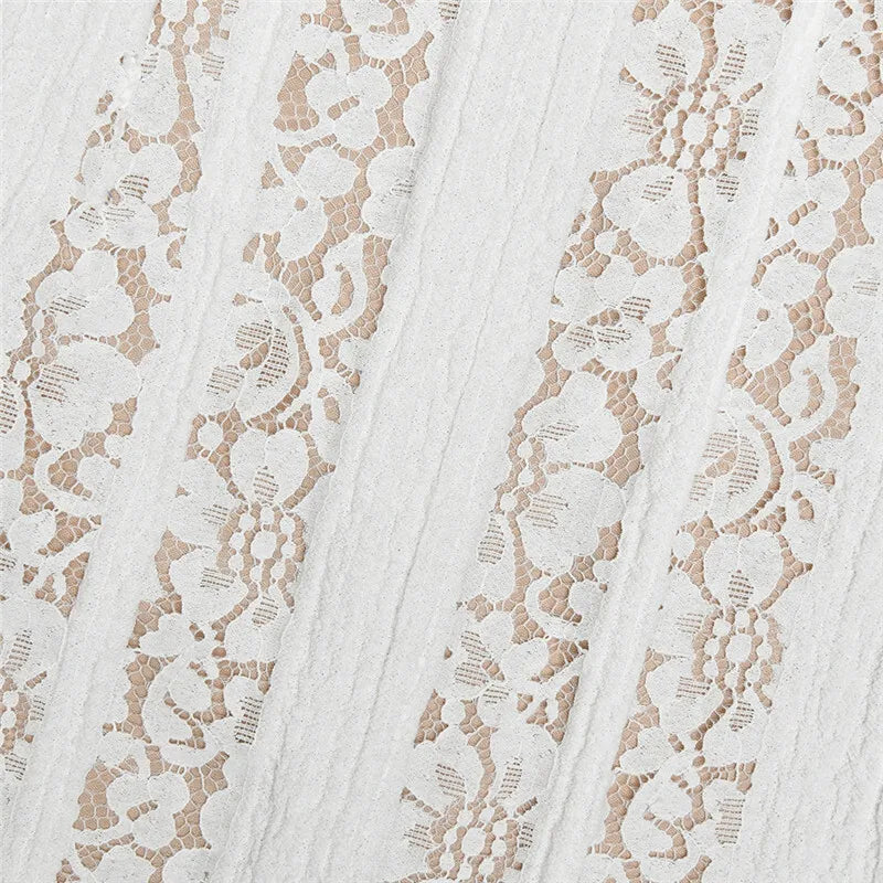 Off-shoulder Lace Sexy Mini Dress For Women White Strapless Long Sleeve Backless Bodycon Club Party Sexy Dress Elegant