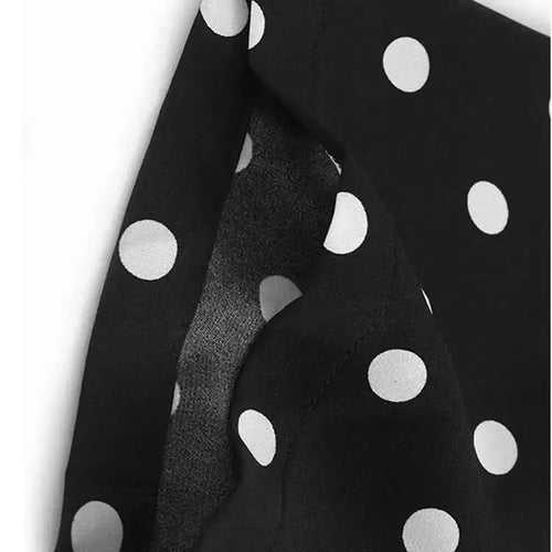 Load image into Gallery viewer, Women Black Dot Printed Irregular Hem Big Size Blouse New Lapel Short Sleeve Shirt Fashion Tide Spring Summer 2025 1DH6310
