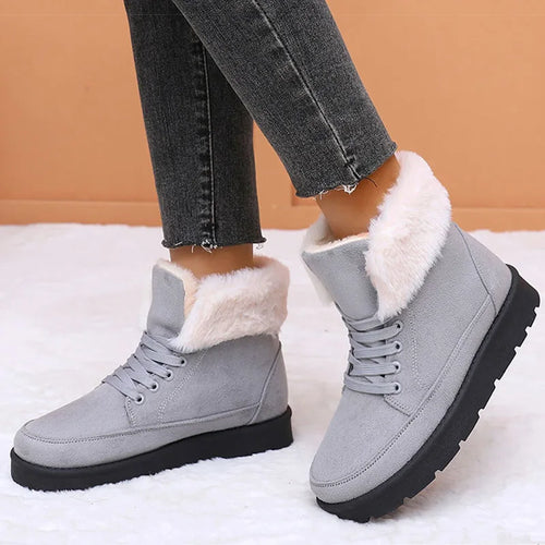Load image into Gallery viewer, Women&#39;s Boots Low Heels Winter Boots With Fur Snow Boots Ankle Botas Mujer 2025 New Winter Footwear Comfortable Fur Shoes Woman
