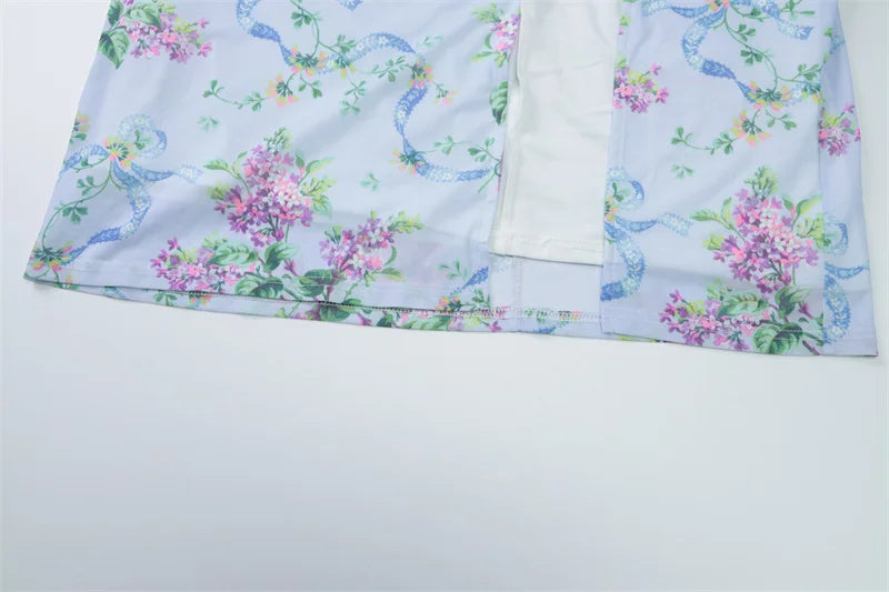 Sleeveless Print Spaghetti Strap Slash Neck Sexy Backless Thigh Split Maxi Dress Women Pleated Vacation Dress Summer