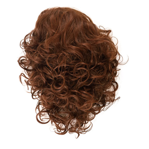 Load image into Gallery viewer, Synthetic Hair Natural Wigs for Women Medium Length Red Brown Curly Wig for Mother Fluffy Soft Short Wig with Bangs
