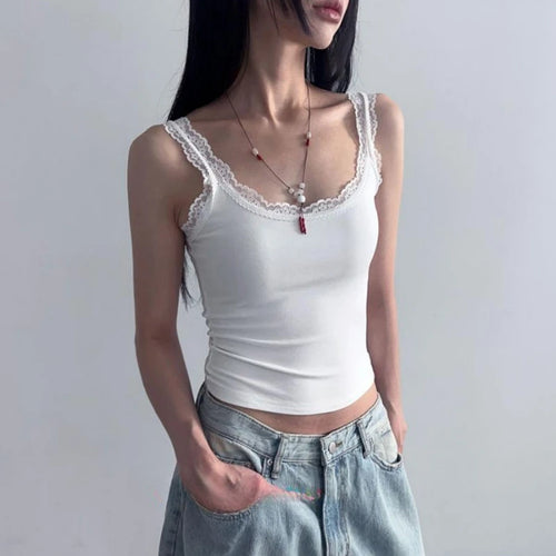 Load image into Gallery viewer, Y2k Aesthetic Two Pieces Set Women Harajuku Casual Loose Pullover Sweater + Fairy Lace Patchwork Vest Top Outfits 2025 Spring
