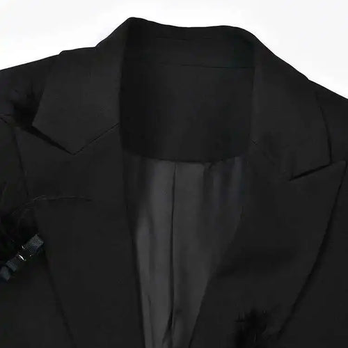 Load image into Gallery viewer, Women Black Nailed Feather Elegant Blazer New Lapel Long Sleeve Loose Fit Jacket Fashion Tide Spring Autumn 2025 CP1821
