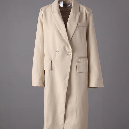 Load image into Gallery viewer, Women Khaki Double Breasted Big Size Elegant Blazer New Lapel Long Sleeve Jacket Fashion Tide Spring Autumn 2025 1DH3412
