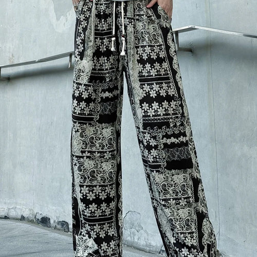 Load image into Gallery viewer, High Elastic Waist Black Zebra Stripes Long Wide Leg Pants New Trousers Women Fashion Tide Spring Autumn 2025 1DJ1535
