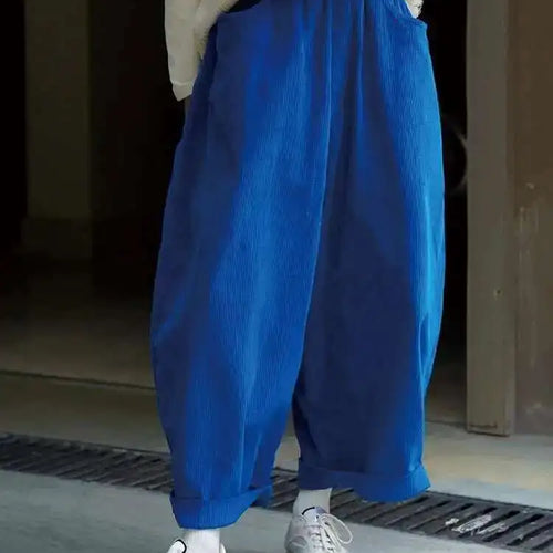 Load image into Gallery viewer, High Elastic Waist Green Corduroy Wide Leg Pants New Loose Fit Trousers Women Fashion Tide Spring Autumn 2025 1DF21930
