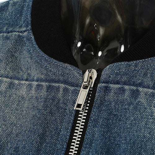 Load image into Gallery viewer, Blue Denim Short Casual Cotton-padded Coat Stand Collar Long Sleeve Women Parkas Fashion New Autumn Winter 2025 1DH4510
