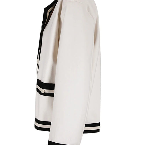 Load image into Gallery viewer, Women White Striped Big Size Elegant Blazer New Lapel Long Sleeve Loose Fit Jacket Fashion Tide Spring Autumn 2025 CPG0594
