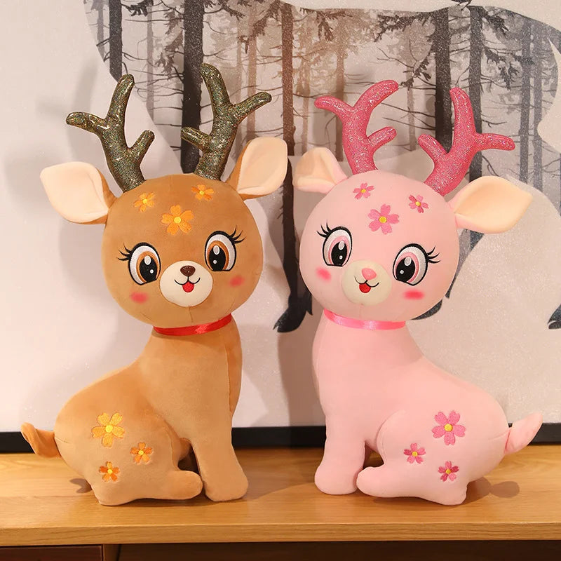 33/47/53CM Kawaii Sika Deer Plush Toys Beautiful Little Deer Plushie Dolls Stuffed Soft Animal Pillow Fantastic Decor Gift