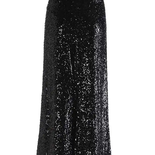 Load image into Gallery viewer, High Elastic Waist Gray Sequins Shining Elegant Long Half-body Skirt Women Fashion Tide New Spring Autumn 2025 1DH7488
