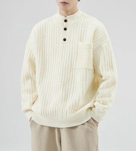 Men's Sweaters American O-neck Solid Color Male Pullover Loose Thick Casual Handsome Trendy Knitting Sweater New 9W1315