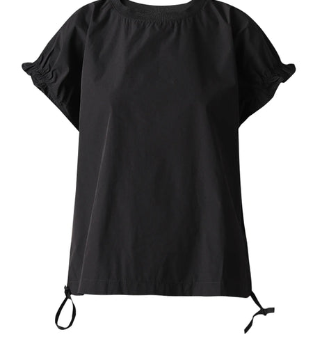 Women White Ruffles Bandage Big Size Blouse New Round Neck Short Sleeve Shirt Fashion Tide Spring Summer 2025 CPG3168