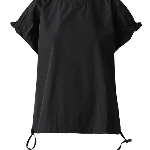 Load image into Gallery viewer, Women White Ruffles Bandage Big Size Blouse New Round Neck Short Sleeve Shirt Fashion Tide Spring Summer 2025 CPG3168
