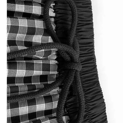 Load image into Gallery viewer, High Elastic Waist Black Plaid Pleated Irregular A-line Half-body Skirt Women Fashion Tide New Spring Autumn 2025 1DH9809
