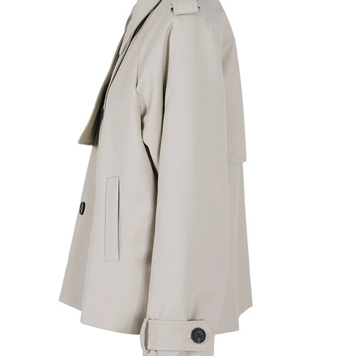 Load image into Gallery viewer, Women Gray Double Breasted Big Size Elegant Trench New Lapel Long Sleeve Windbreaker Fashion Spring Autumn 2025 2AA2434
