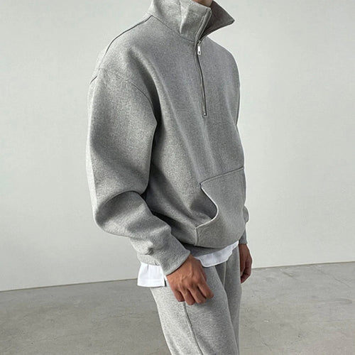 Load image into Gallery viewer, Men&#39;s Pants Set New Korean Casual Sets Half Zipper High Collar Loose Pullover Sweatshirt Elastic Waist Male Bottoms 9W1850
