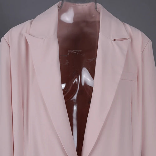 Load image into Gallery viewer, Women Single Button Big Size Long Elegant Blazer New Lapel Long Sleeve Jacket Fashion Tide Spring Autumn 2025 1LD2107
