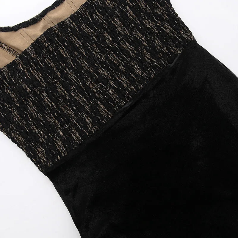 Elegant Lace Strapless Maxi Dress For Women Fashion Black Sleeveless Backless Bodycon Club Party Sexy Long Dress