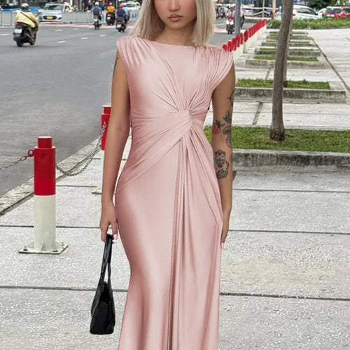 Load image into Gallery viewer, Elegant Sleeveless Round Neck Long Dress For Women Spring Summer 2025 New Temperament Slim Party Club Evening Dress
