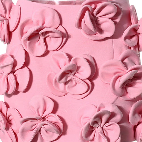 Load image into Gallery viewer, Solid Spliced Appliques Two Piece Set For Women Halter Sleeveless Top High Waist Mini Slimming Skirt Sets Female
