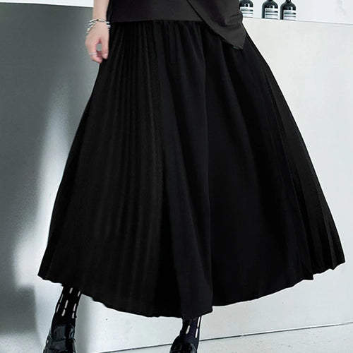 Load image into Gallery viewer, High Elastic Waist Gray Color-block Pleated Wide Leg Pants New Trousers Women Fashion Tide Spring Autumn 2025 1DJ1336
