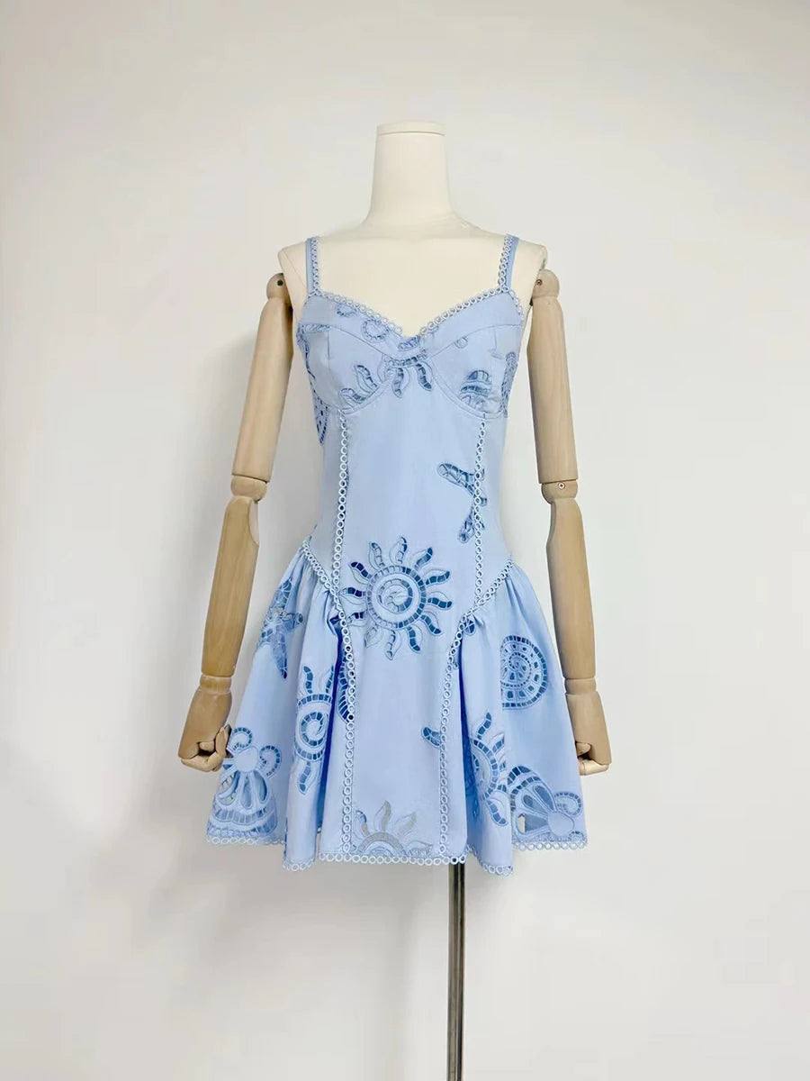 Hit Color Slimming Dresses For Women Square Neck Sleeveless High Waist Temperament Mini Dress Female Fashion Style