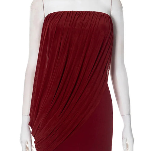 Load image into Gallery viewer, Strapless Off-shoulder Sleeveless Sexy Mesh Slim Mini Dress For Women Patchwork Backless High Waist Club Party Dress
