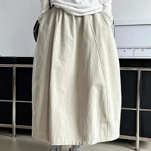Load image into Gallery viewer, High Elastic Waist White Brief Elegant Pocket Bud Half-body Skirt Women Fashion Tide New Spring Autumn 2025 1DH9979
