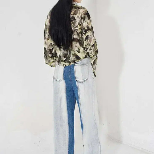 Load image into Gallery viewer, High Waist Blue Denim Gradual Color Casual Long Wide Leg Jeans New Women Trousers Fashion Tide Spring Autumn 2025 1DH4937
