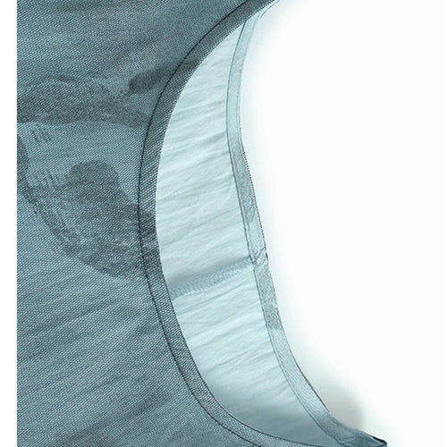 Load image into Gallery viewer, Women Blue Pattern Printed Mesh Big Size Midi Dress New Round Neck Short Sleeve Fashion Tide Spring Summer 2025 1DJ1326
