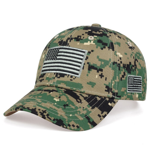 Load image into Gallery viewer, Men USA Flag Camouflage Baseball Cap Army Embroidery Cotton Tactical Snapback Dad Hat Men Summer Sports Trucker Caps gorras
