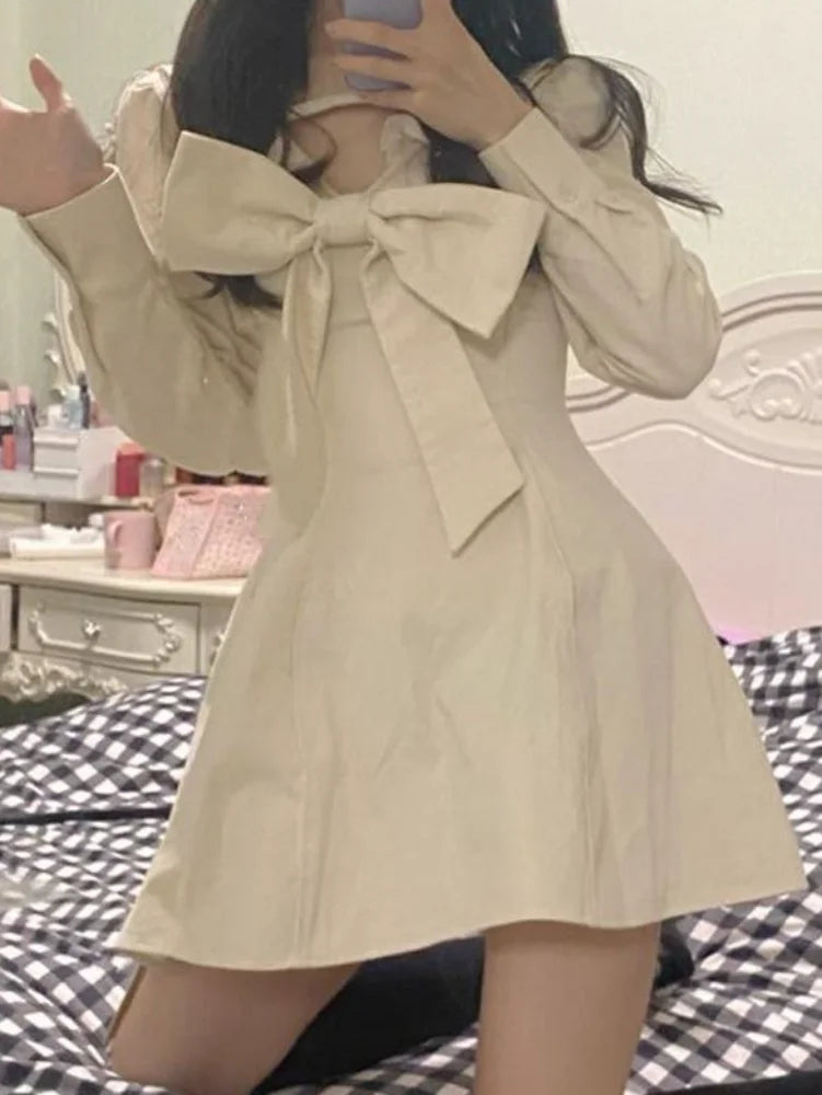 Kawaii School Dress Student Japanese Harajuku Korean Fashion Kpop Sweet Lolita Party Mini Short Dresses Women Autumn
