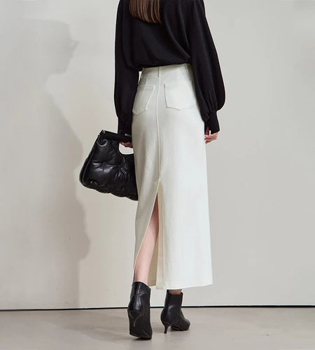 Women's Skirt 2025 Autumn New Solid Elegance Simple Style Straight Long Skirt Casual Versatile Women's Clothing 12543187