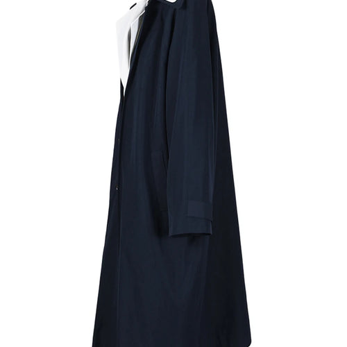 Load image into Gallery viewer, Women Dark Blue Color-block Big Size Trench New Lapel Long Sleeve Windbreaker Fashion Tide Spring Autumn 2025 CPDB001
