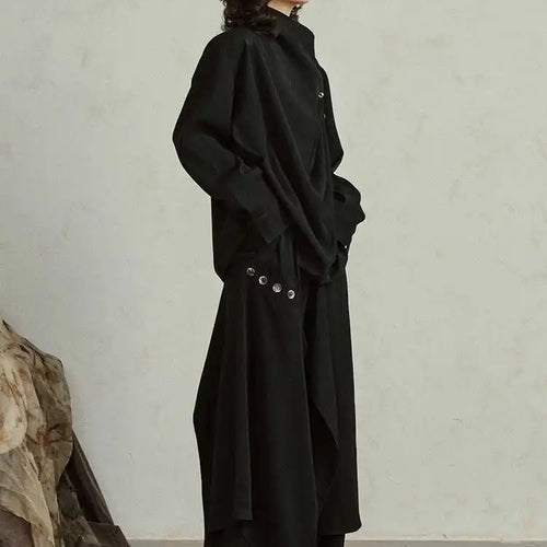 Load image into Gallery viewer, Big Size T-shirt Wide Leg Pants Two Piece Suit New Turtleneck Long Sleeve Women Fashion Tide Spring Autumn 2025 1DH4984
